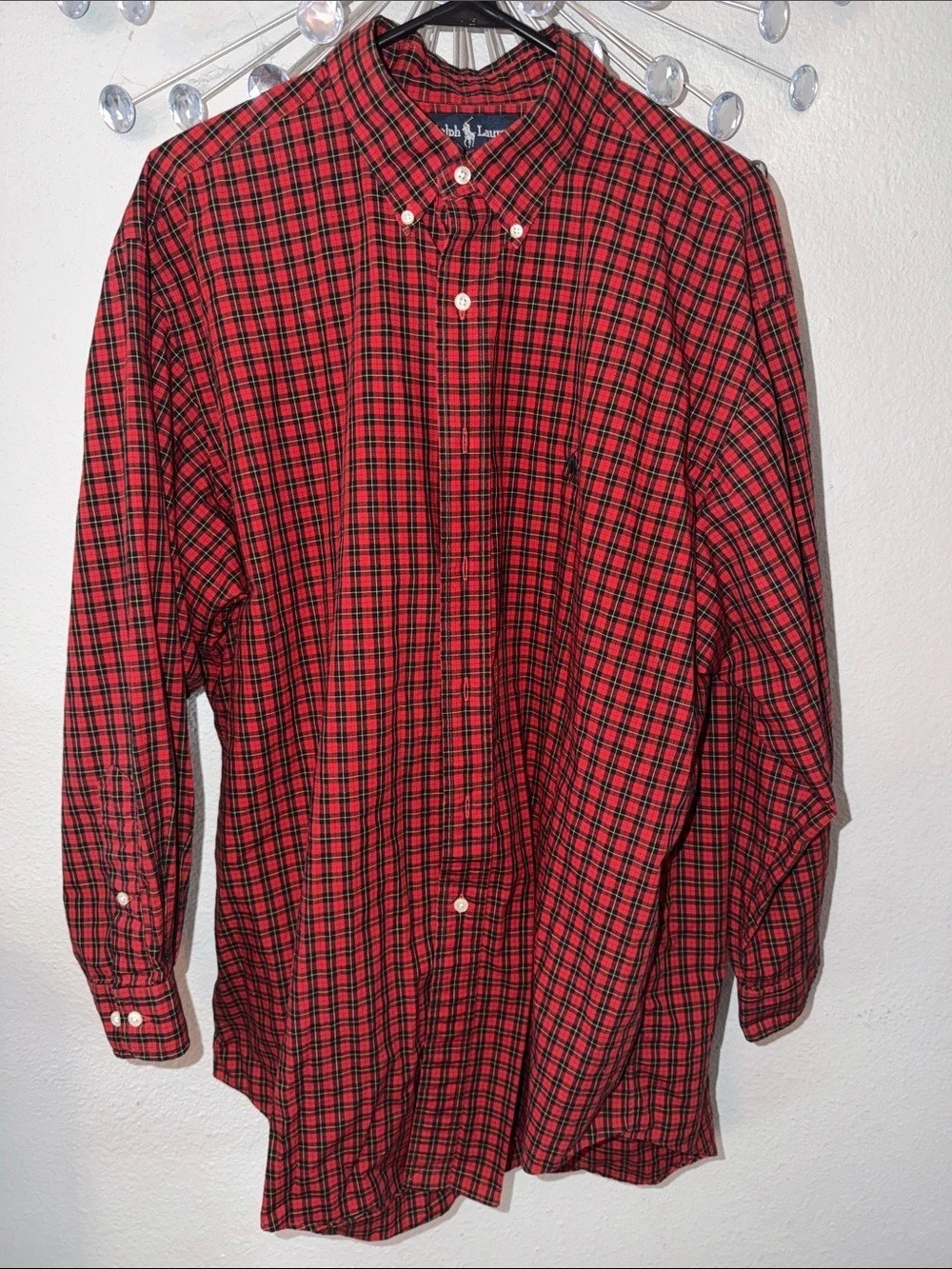 Vintage Polo Ralph Lauren Men's Yarmouth Plaid Button Down 17 neck 32/33
